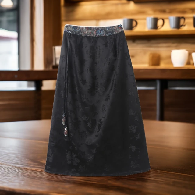 杭州新中式绣花高腰中老年妈妈装气质时尚双面穿半身裙大气百搭款