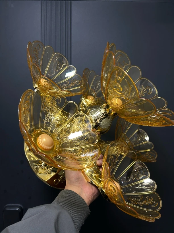 【西藏新疆发货】高档干果盘三层旋转果盘家用轻奢零食双层果盘架