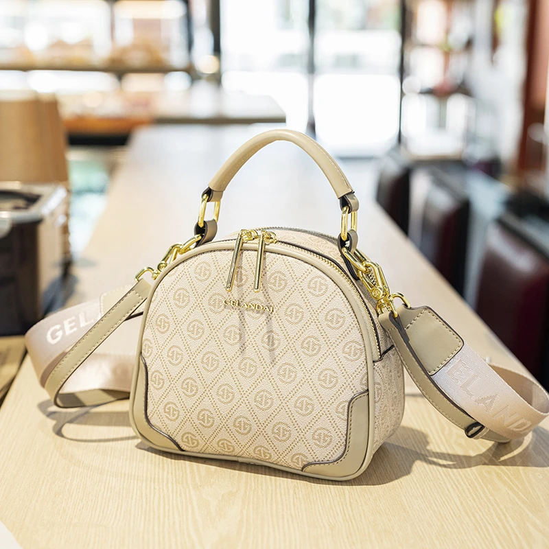 【现货速发】戈兰黛品牌女包2025爆款时尚小圆包双隔层单肩斜挎包女