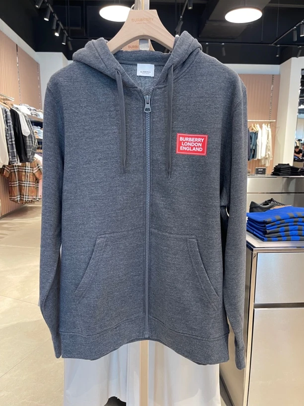 全新未使用 BURBERRY/博柏利 男女款字母印花标logo连帽开衫卫衣