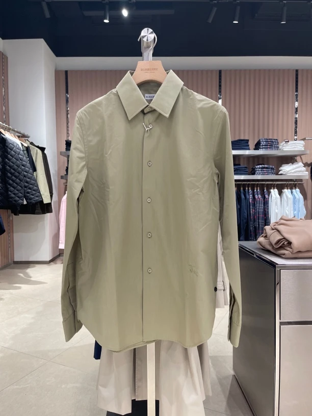 BURBERRY/博柏利男款纯色战马标logo长袖衬衫