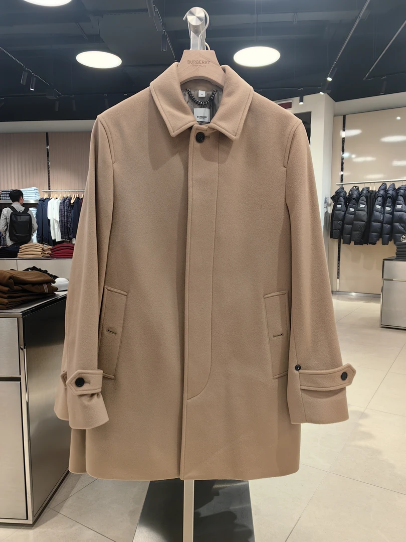 全新未使用 BURBERRY/博柏利 男款100%山羊毛大衣