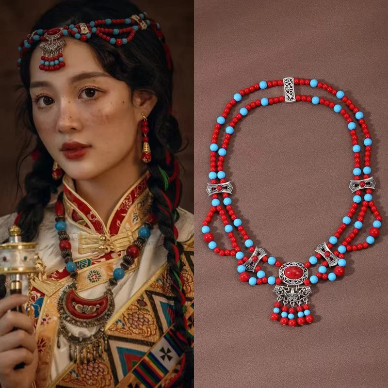 藏式复古民族风额饰异域风情额头链眉心坠波西米亚头饰