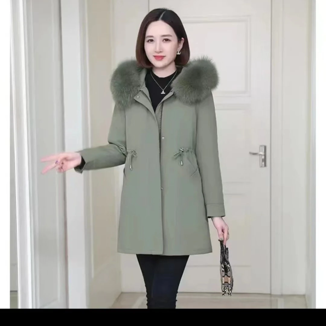 中长款秋冬新款可脱卸保暖外套（小桃心兔+羽）