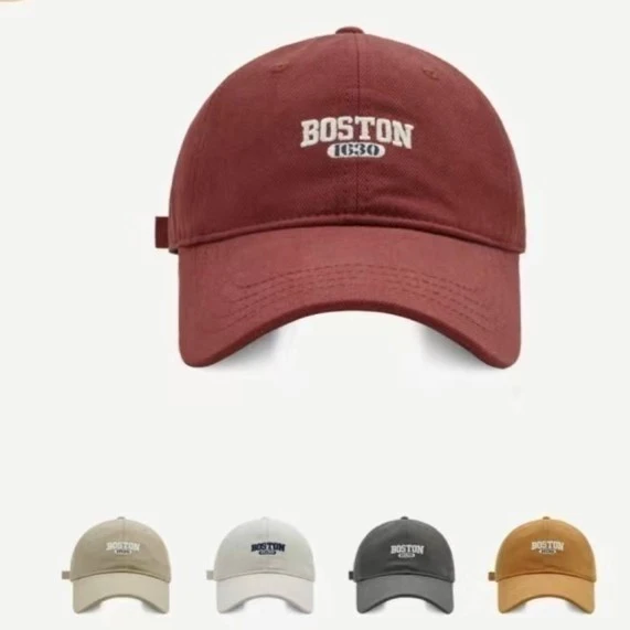新款BOSTON棒球帽韩版男女同款休闲百搭软顶字母刺绣遮阳鸭舌帽in