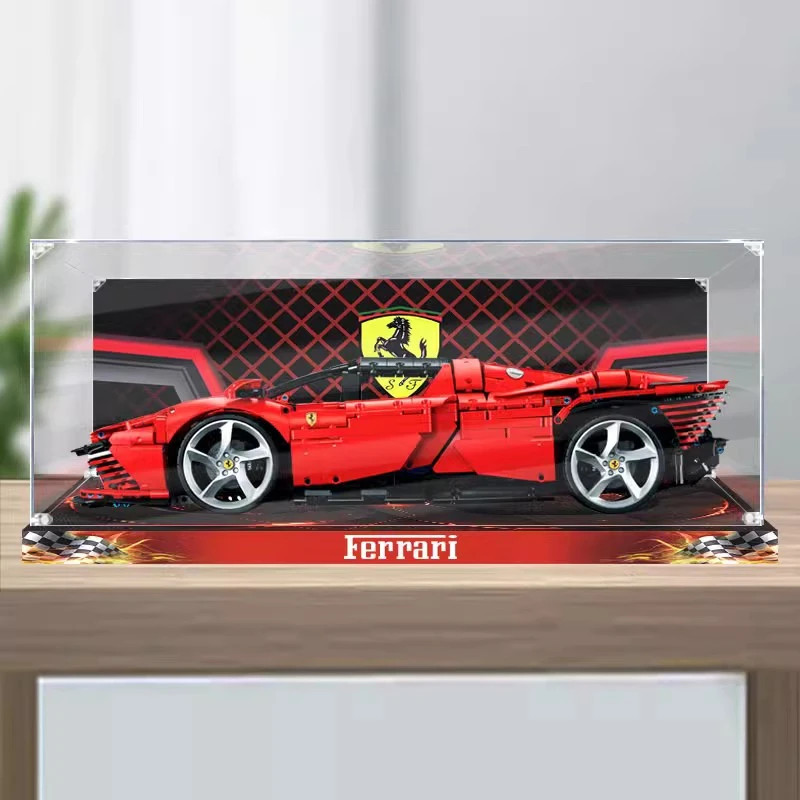 适用乐高42143法拉利Daytona SP3跑车赛车亚克力展示盒防尘收纳盒