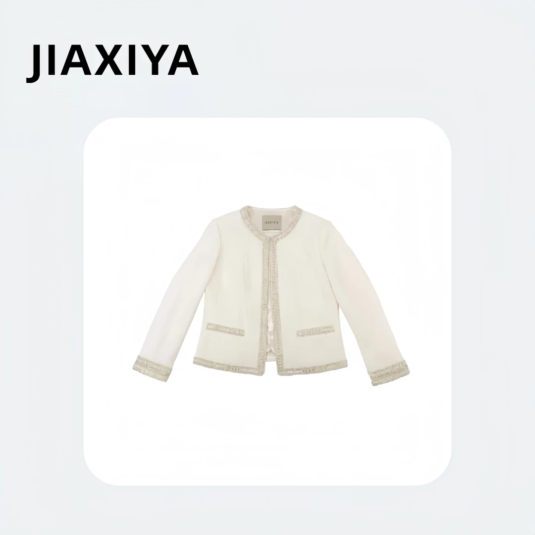 白色小香风外套气质秋季上衣女外套小个子百搭JXY-Q010