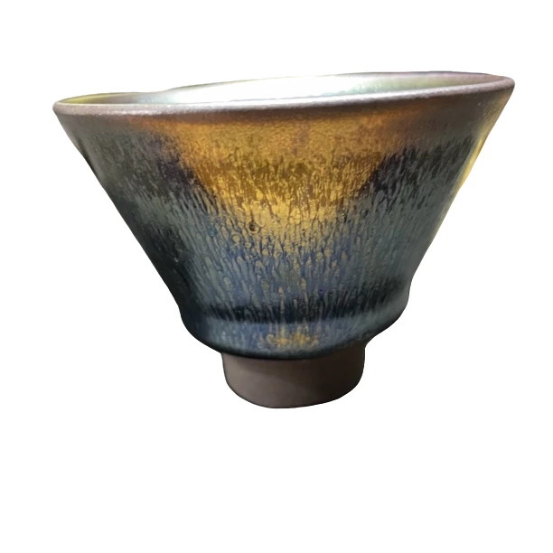 银毫斗笠盏.建盏茶杯.主人杯