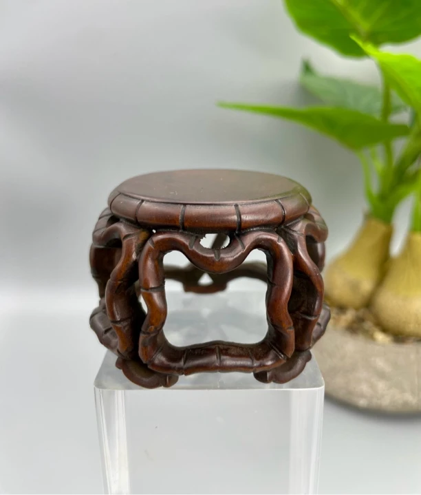 小叶黄杨木仿古(小竹节底座)非遗文化工艺木雕
