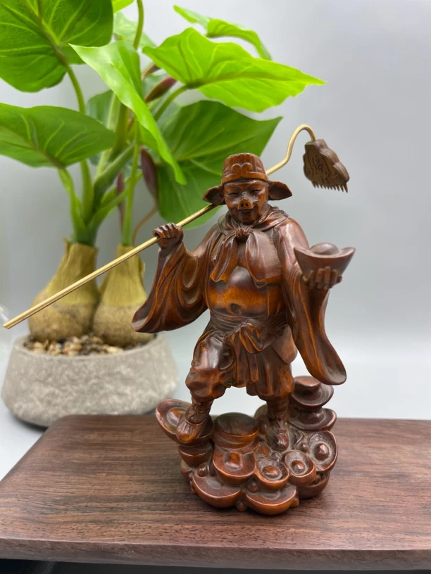 小叶黄杨木仿古（猪八戒）摆件中式玄关装饰工艺品客厅办公室摆设
