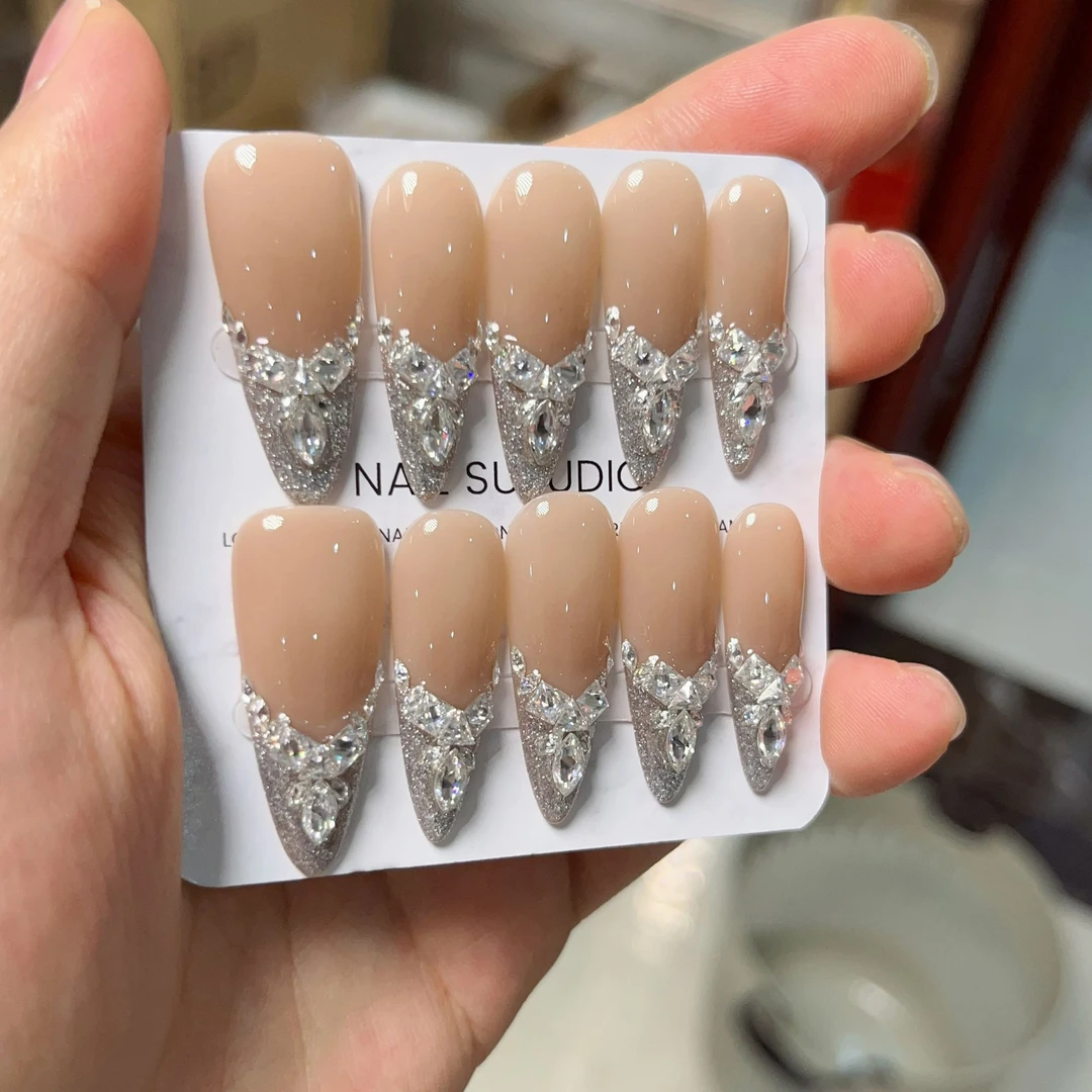 【满天星】满锆石款高品纯手工穿戴甲10片