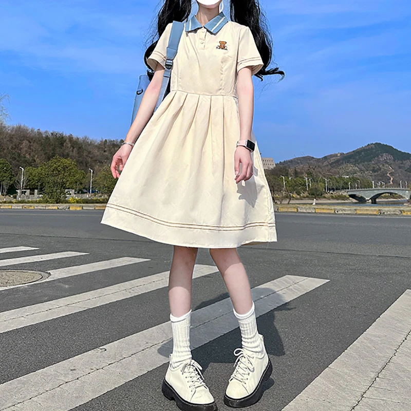小清新连衣裙少女生夏装2025新款初中高中学生日系甜美学院风裙子