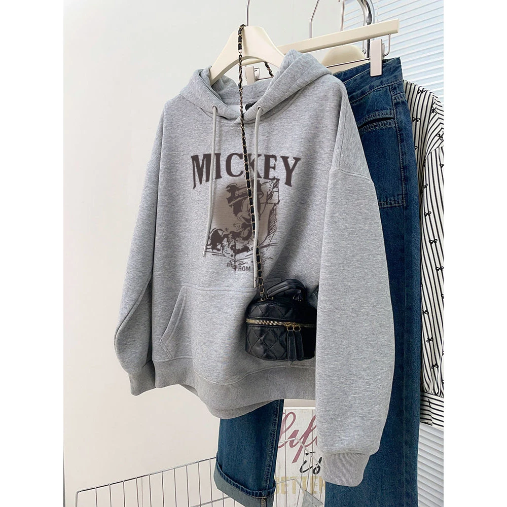 加绒加厚即墨卫衣女新款爆款秋冬宽松套头oversize显瘦外