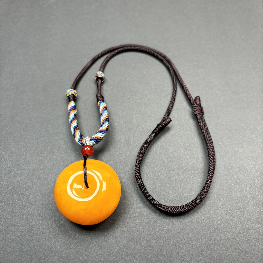 DP4002波斯新蜜天然料礼品款平安扣毛衣链项链