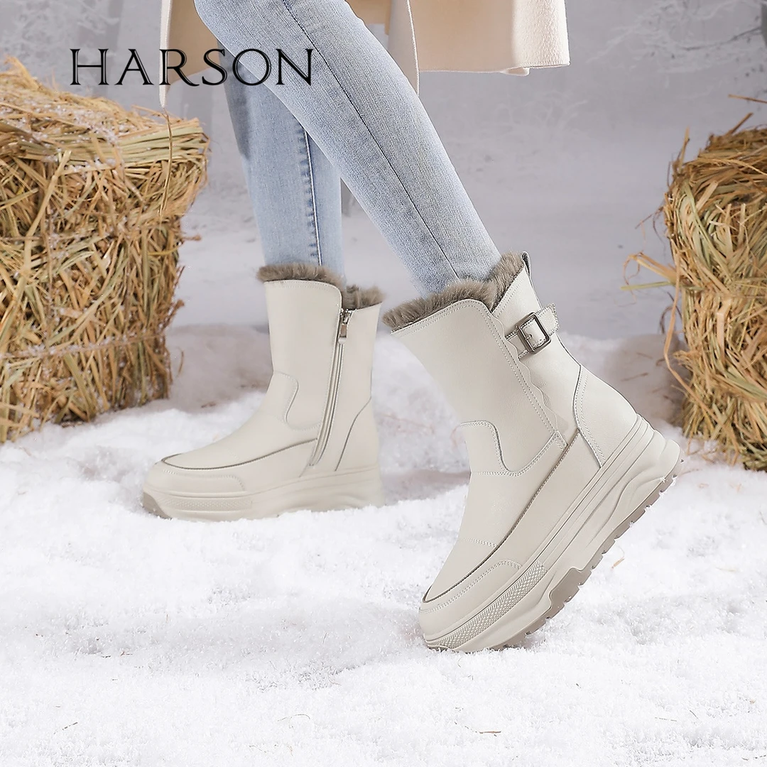 2025冬季新款加厚底厚绒雪地靴棉靴通勤保暖短筒靴女靴 HWA240179