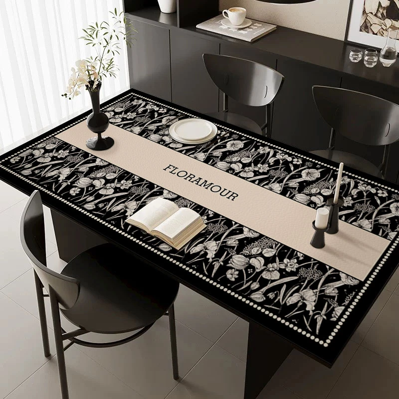 美式餐桌垫家用防水防油免洗好打理桌布长方形防烫高级感茶几垫