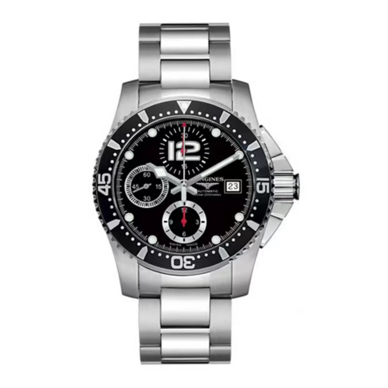 99新 Longines/浪琴 L3.644.4.56.6/三眼康卡斯644潜水多功41表径