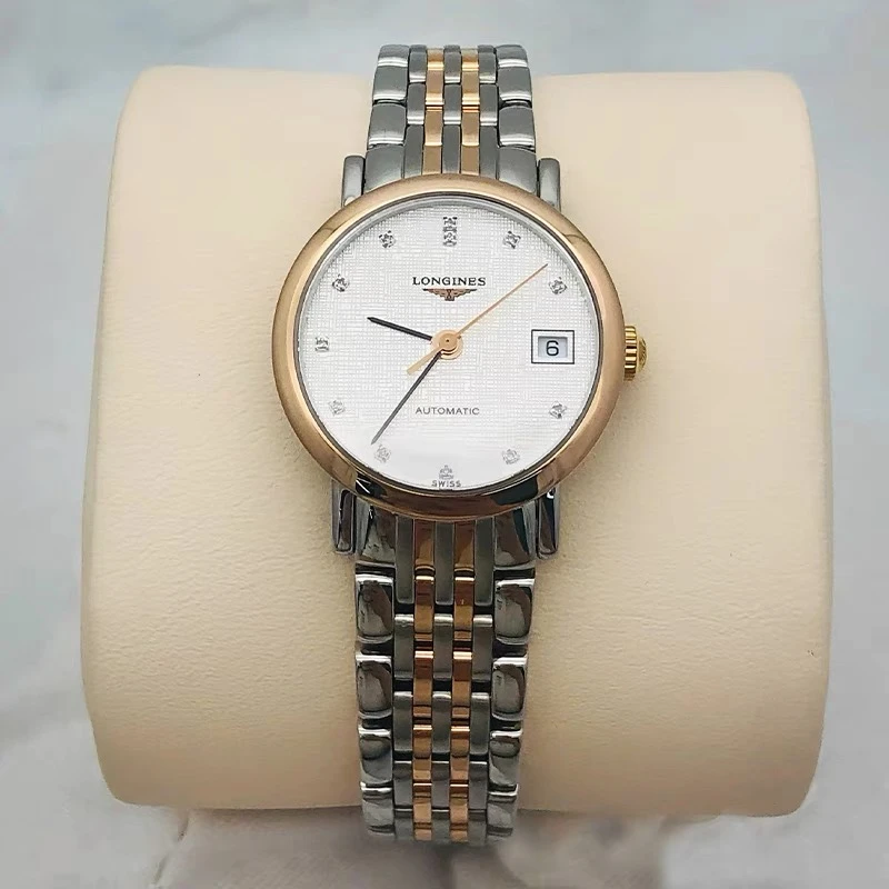 99新 Longines/浪琴 L4.309.5.77.7博雅309布纹盘18K间金25.5表径