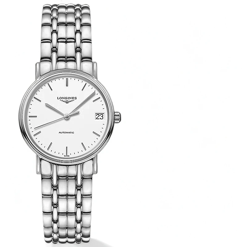 99新 Longines/浪琴 L4.321.4.12.6/瑰丽322哑光白条刻/表径25.5
