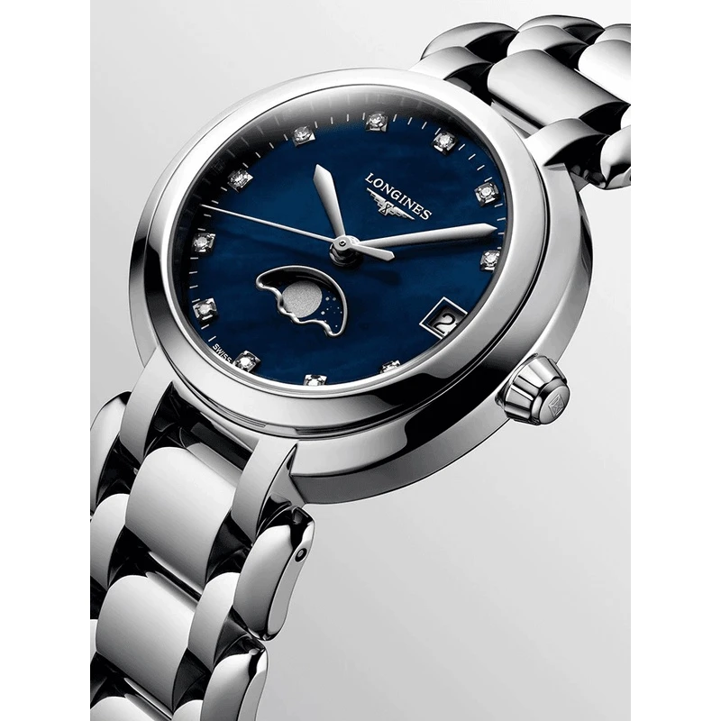 99新 Longines/浪琴 L8.115.4.98.6/心月115深海蓝贝母/表径30.5