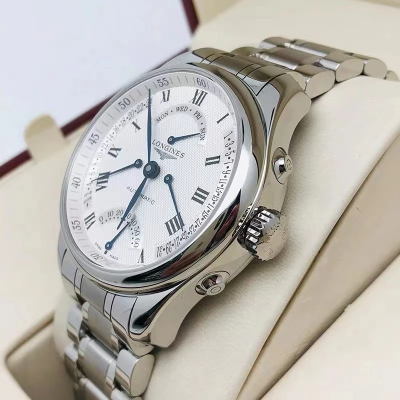 99新 Longines/浪琴 L2.715.4.71.6/飞返715逆跳/41表径