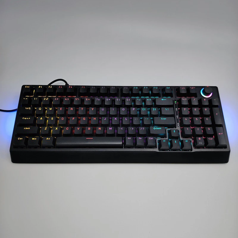 准新品 越南代工厂98键真机械键盘混光有线青红茶轴键盘