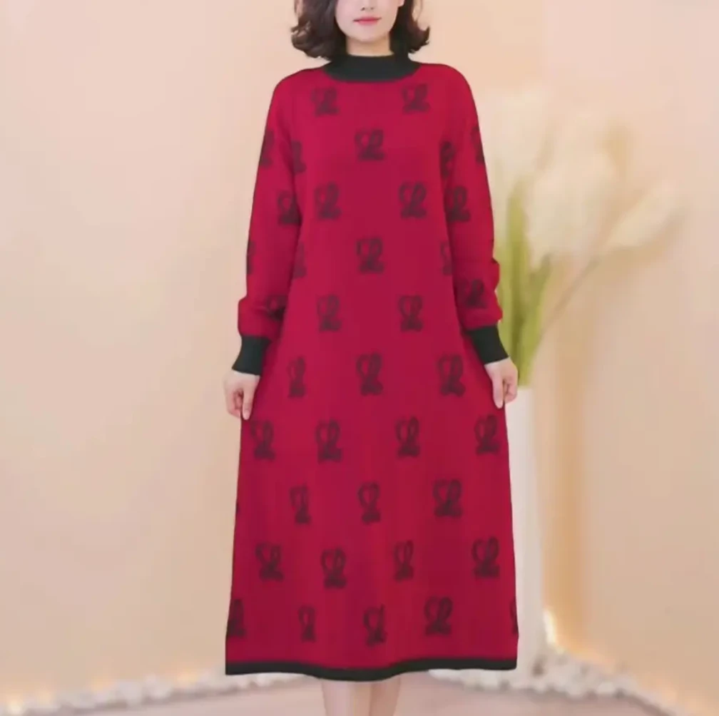 【D138】2024年秋季新款显瘦妈妈装连衣裙