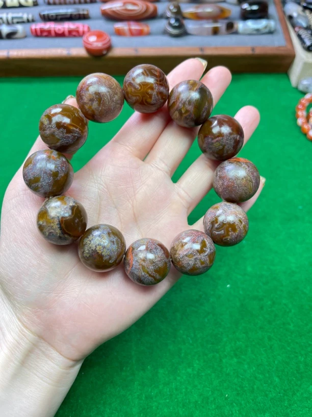 天然黄金草花手串