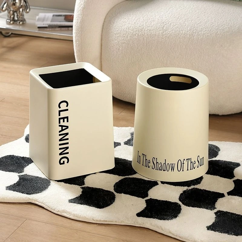 奶油风垃圾桶ins客厅家用轻奢宿舍创意卧室盖子卫生间垃圾桶网红