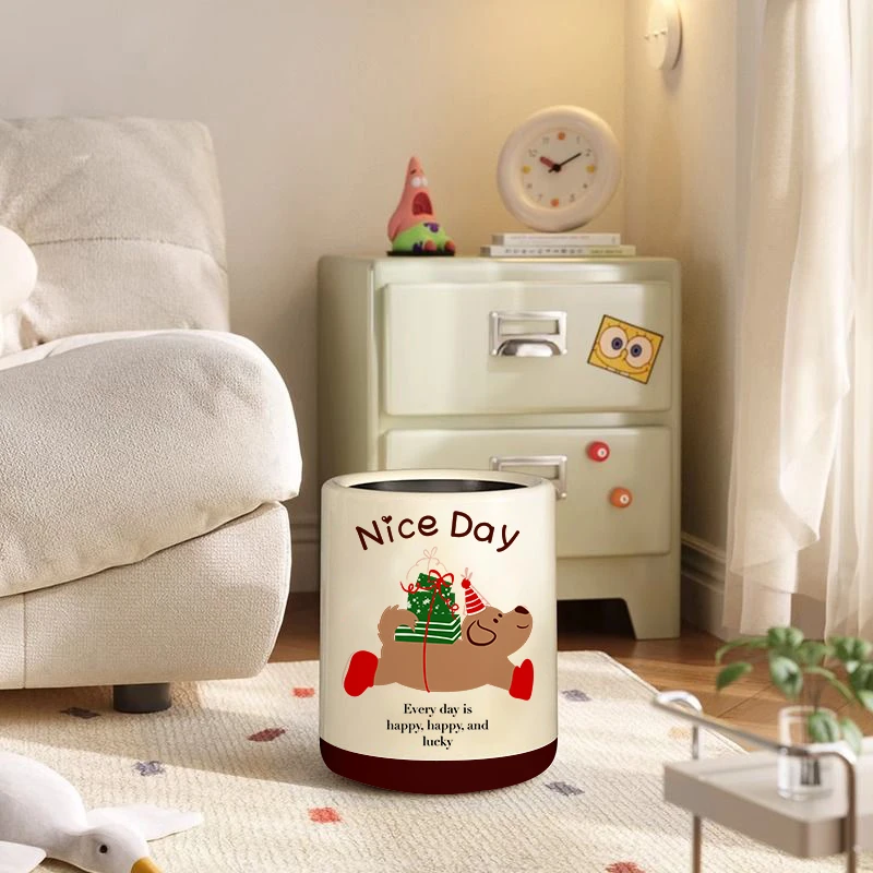 垃圾桶家用北欧ins风卧室大号圆形厨房办公室高颜值客厅轻奢纸篓