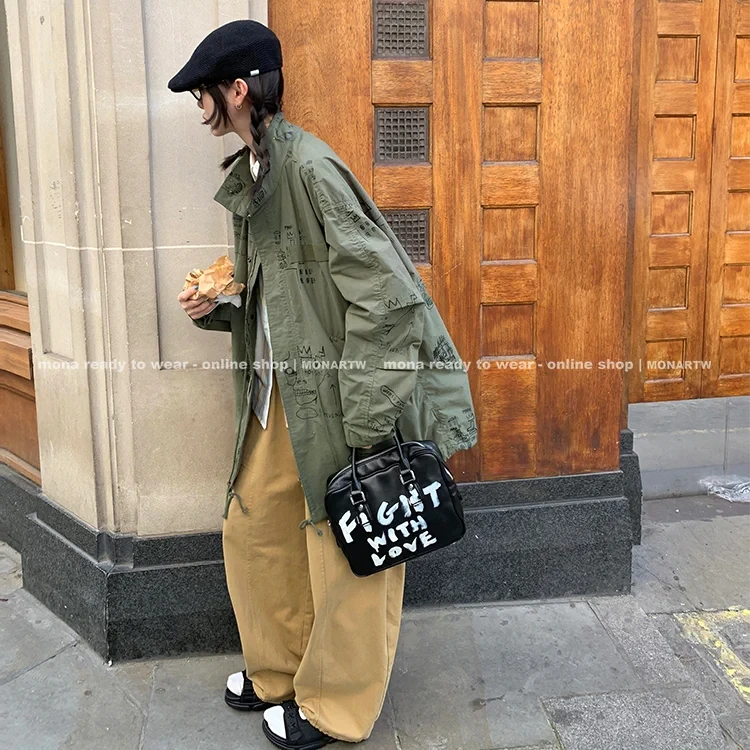 MONA 100棉 经典宽松印花外套女