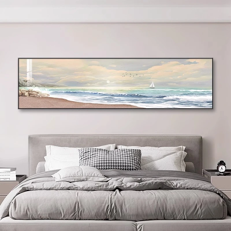 一帆风顺装饰画青少年儿童房间大男孩卧室背景床头挂画简约现代