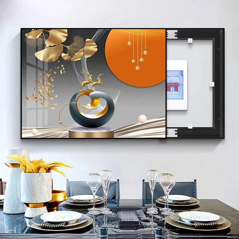 配电箱电表箱装饰画2025新款轻奢高级感免打孔电表盒子遮挡箱挂