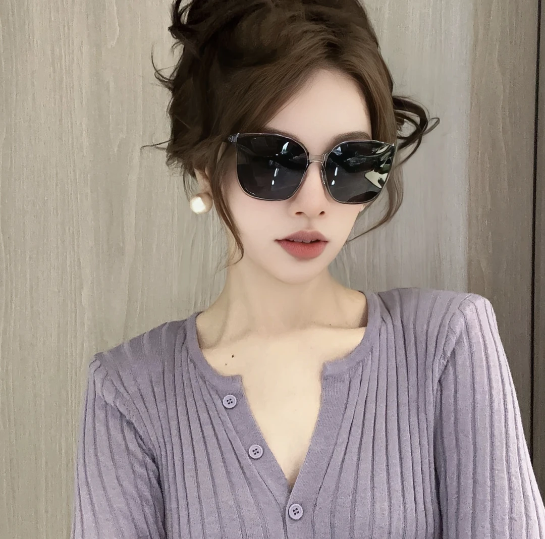 折叠气垫鼻款托偏光墨镜女防晒时尚开车太阳眼镜防紫外线太阳镜