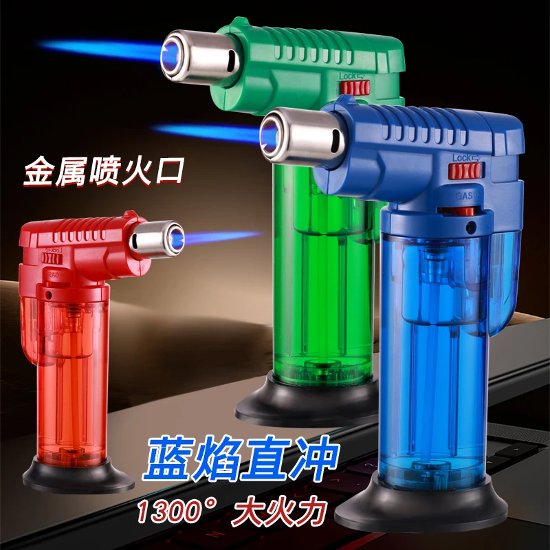 新款防风直冲打火机大火力蓝焰多功能喷火枪点艾灸烧烤耐用点火器