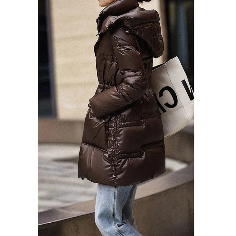 高端95白鹅绒美拉德面包服鹅绒服平湖羽绒服女装中长款小众女款冬