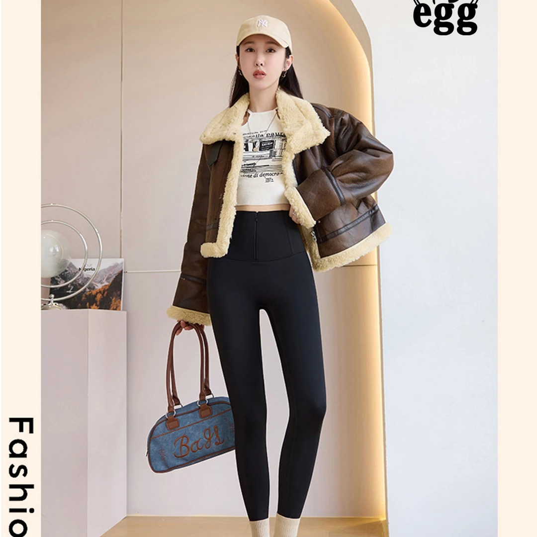 加绒鲨鱼裤女外穿2024新款秋冬季加厚保暖棉裤紧身瑜伽芭比打底裤