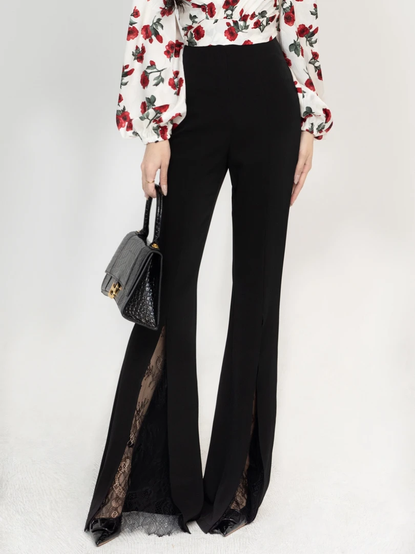 MD进进原创【天生尤物】2025春夏新品时尚高腰显瘦微喇叭裤百搭长裤