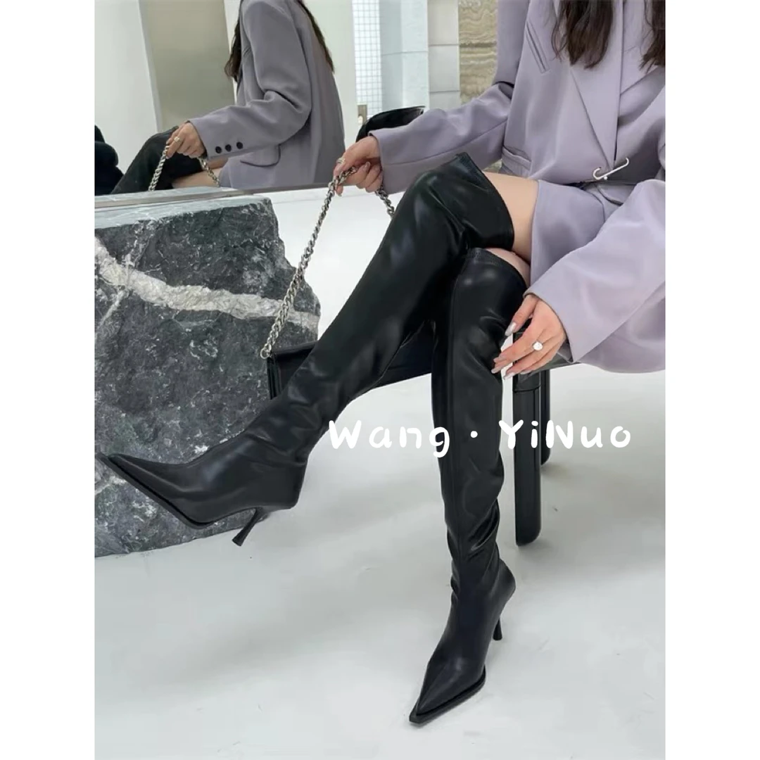 MD进进原创【腿精秘密】高级感轻奢时尚百搭气质骑士长筒ins高筒靴