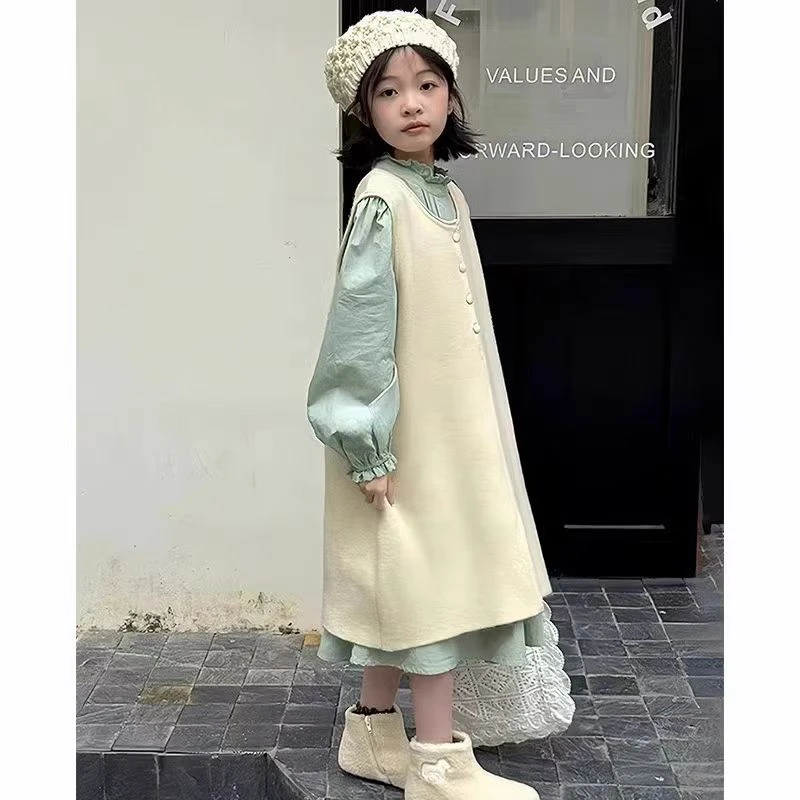 H703 女童韩版连衣裙套装