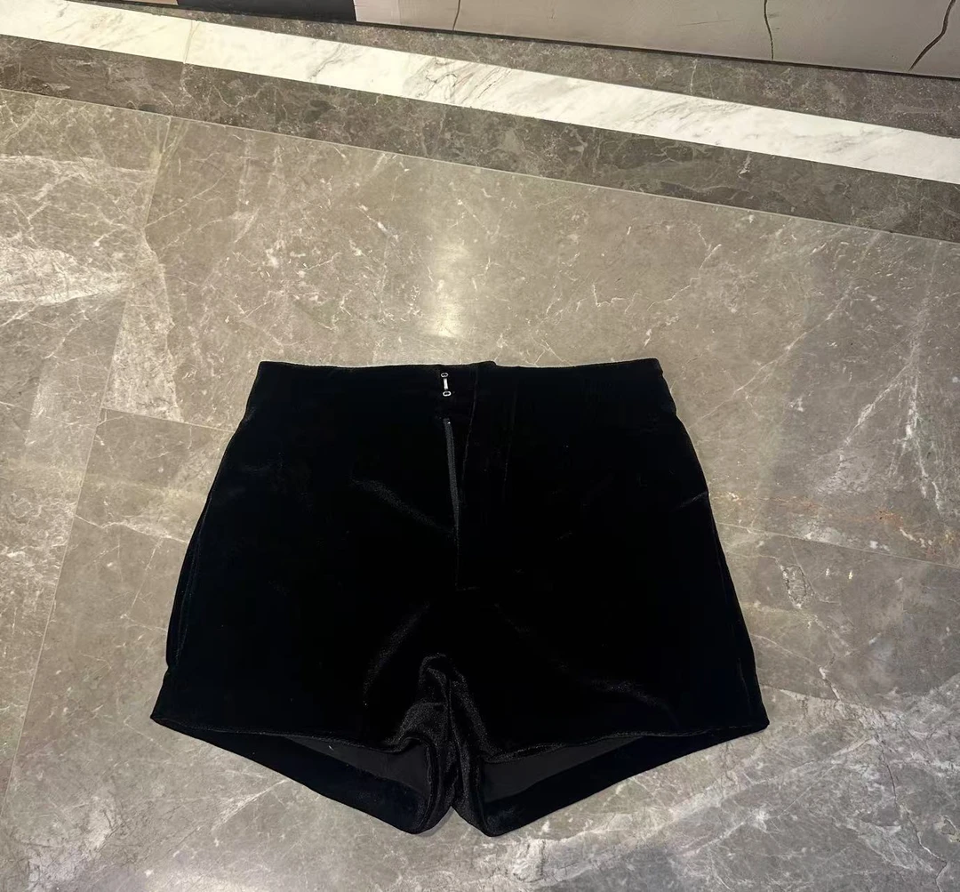【清】舟舟家【拿手版型】黑色丝绒百搭短裤