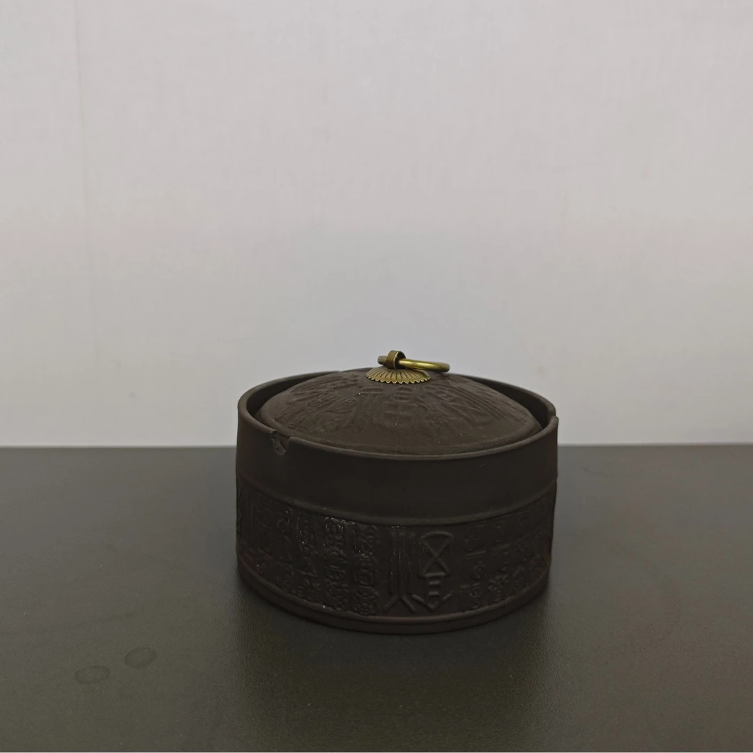 全手工百福紫砂茶叶罐