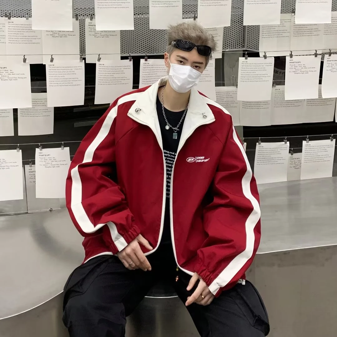 双面穿工装外套男女春秋2024新款学生宽松洋气美式夹克上衣棒球服