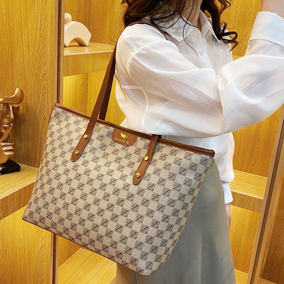 ［古中潮奢］2023轻奢新款时尚百搭潮流大气通勤大容量轻奢托特包