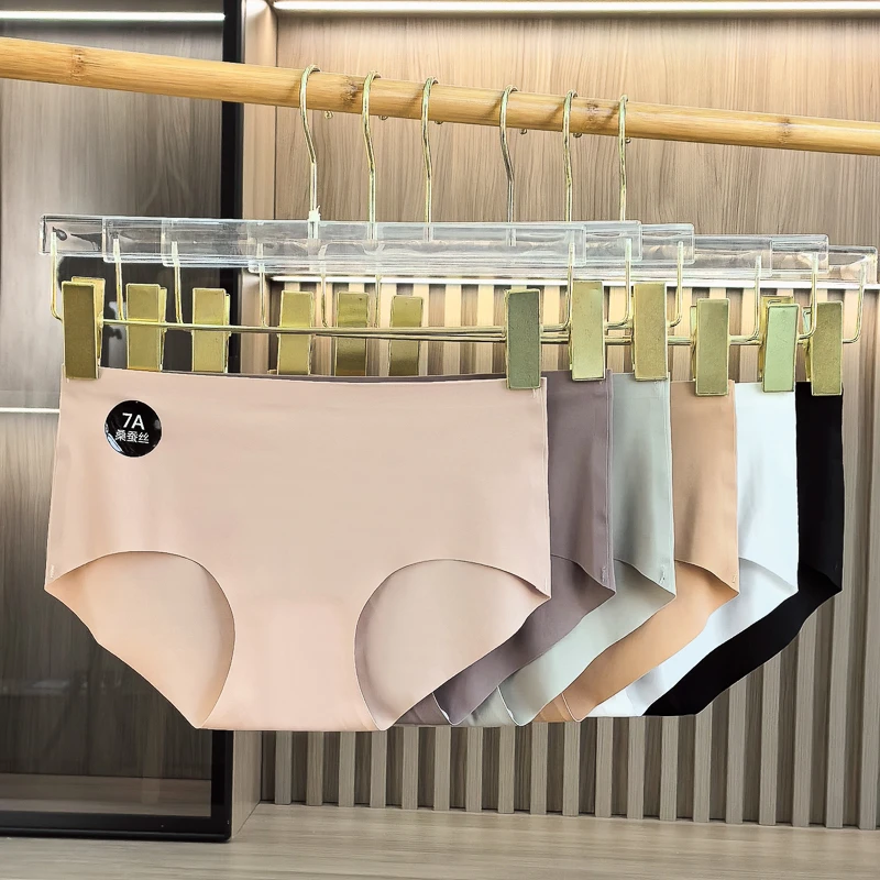 【五条装】桑蚕丝7A底裆粉底液奶皮裤女款透气舒适中腰无痕短裤子