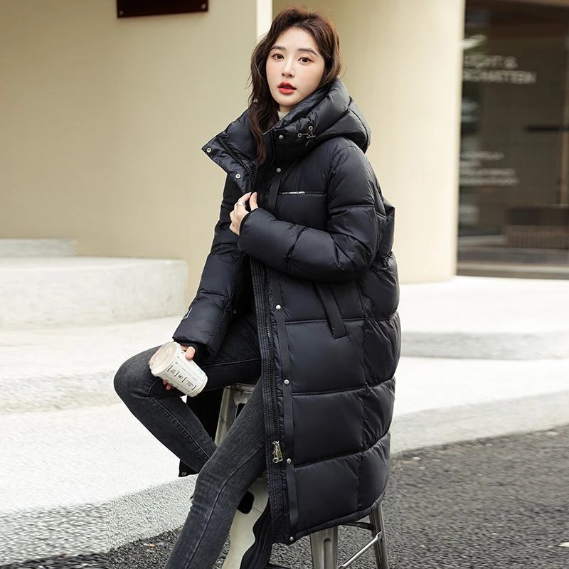 棉服女中长款韩版宽松百搭休闲过膝长款闺蜜棉衣新款防寒服时尚经