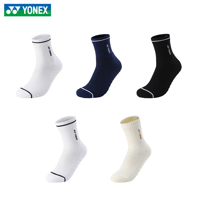 正品YONEX2024新 加厚中筒运动袜毛巾袜羽毛球145184BCR245184BCR