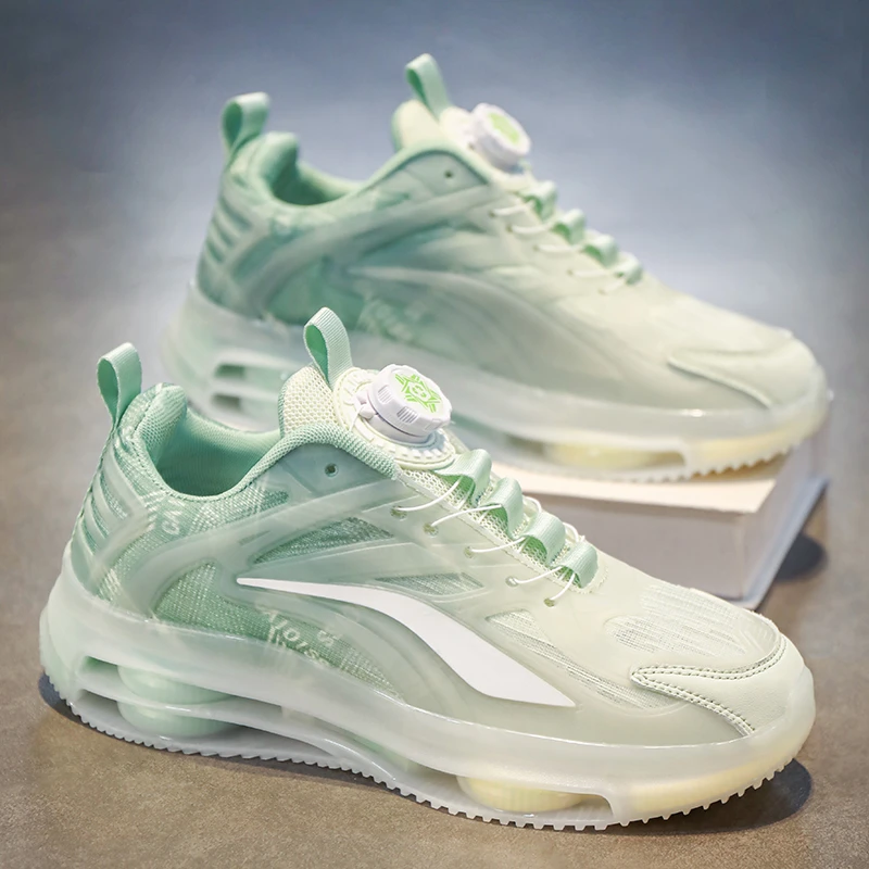 潮牌旋转纽扣百搭跑步鞋夏新款季厚底减震潮鞋2025情侣款运动鞋男