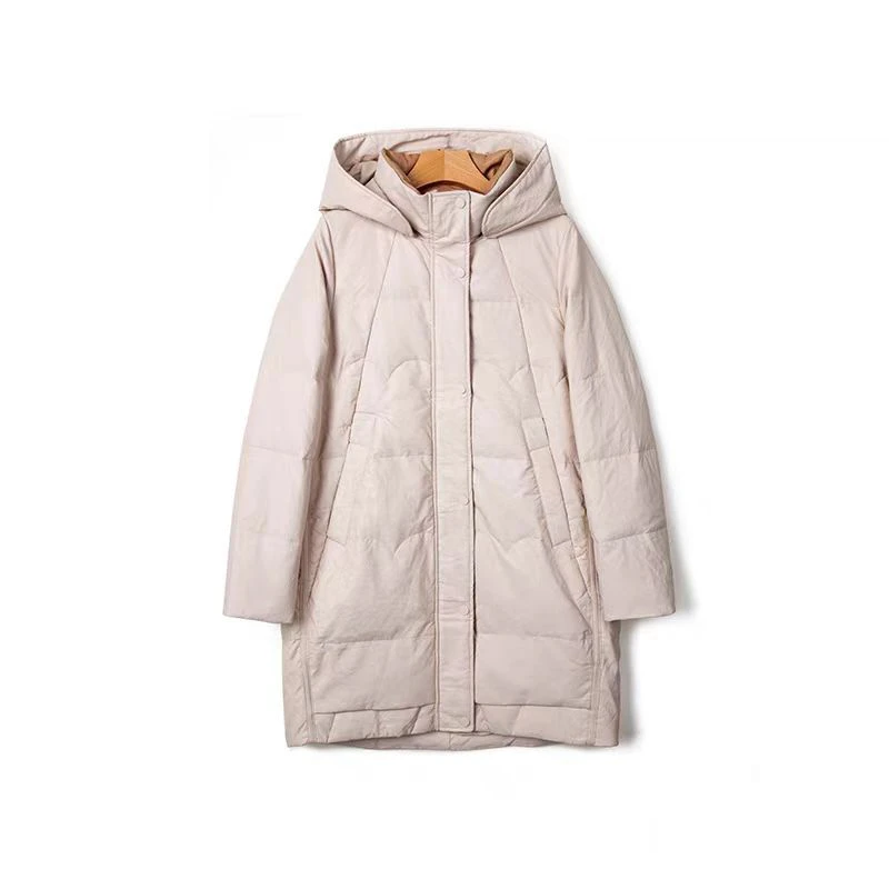 【061】连帽百搭中长款皮女装保暖外套外套