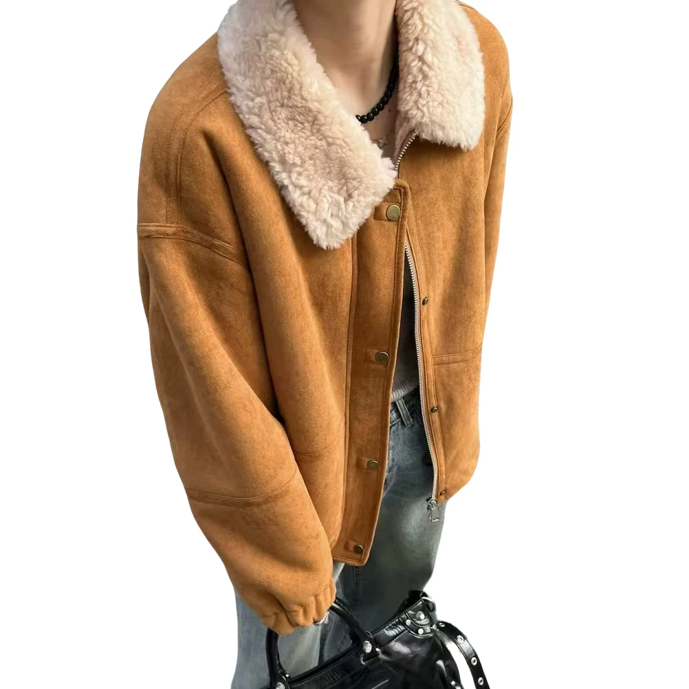 【6600】皮草老钱风-海宁两色气质羊毛加厚拉链冬季外套